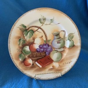 K. Takagi Hand Painted Porcelain Fruit Decorative Collectible Vintage Plate C-21